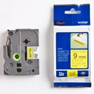Taśma Brother laminowana z mocnym klejem 9mm x 8m czarny nadruk /żółte tło