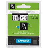 Dymo taśma do drukarek etykiet, D1 40913 | 9mm x 7m | czarny / biały