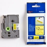 Taśma Brother laminowana z mocnym klejem 12mm x 8m czarny nadruk /żółte tło