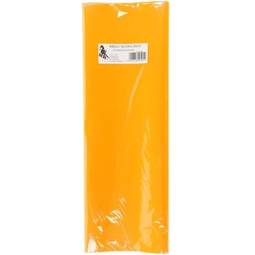 Bibuła gładka jasny pomarańczowy gładka pomarańczowa 700 mm x 500 mm (05)