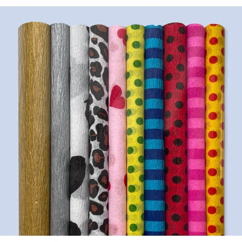 Bibuła marszczona Creatinio tęcza mix 400153934 mix 250 mm x 2000 mm