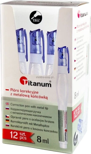 Korektor w długopisie (piórze) Titanum 8 ml (No.241)