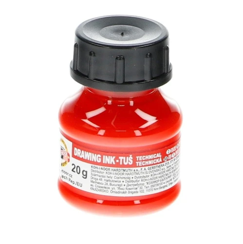 Tusz kreślarski Koh-I-Noor kolor: czerwony 20 ml