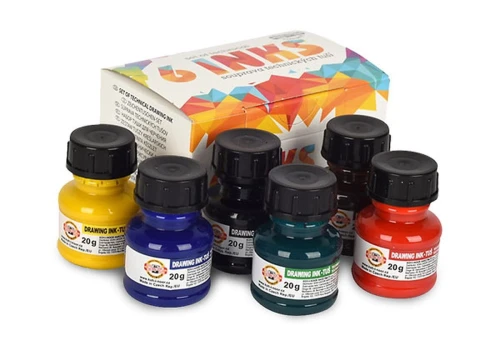 Tusz kreślarski Koh-I-Noor MIX KOLORÓW kolor: mix 20 ml