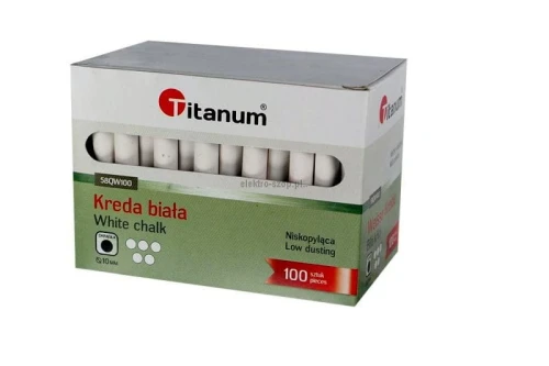 Kreda szkolna Titanum biała 100szt. okrągła ?10 mm