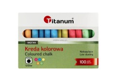 Kreda szkolna Titanum kolorowa 100szt. okrągła ?10 mm