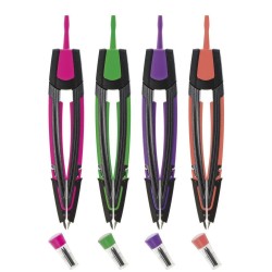 Cyrkiel pojedynczy  2-elementowy kolorowy mix 4 kolorów w displeju