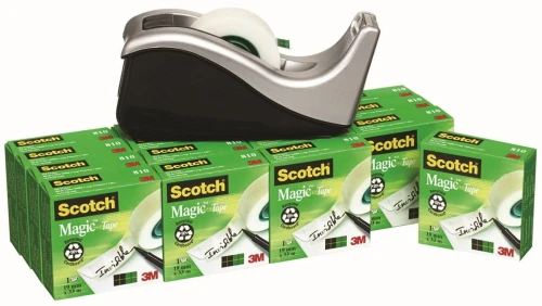 Taśma biurowa Scotch Magic komplet rolek + podajnik 19 mm 33 m (3M-70005258358)