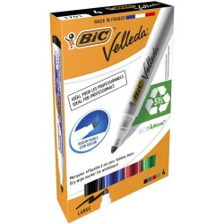 Marker suchościeralny Bic Velleda Ecolutions 1701 komplet 4 szt, mix 1,5 mm okrągła końcówka (904941)