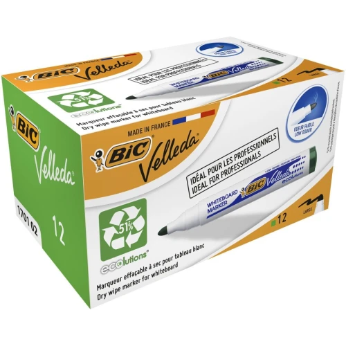 Marker suchościeralny Bic Velleda Ecolutions 1701, zielony 1,5 mm ścięta końcówka (904940)