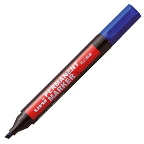 Marker permanentny Uni, niebieski 4,0 mm ścięta końcówka (NO-380B)
