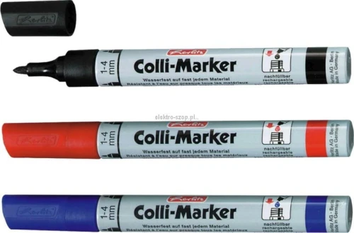 Marker permanentny Herlitz Colli-Marker, czarny 1,0-4,0 mm okrągła końcówka (9786658)
