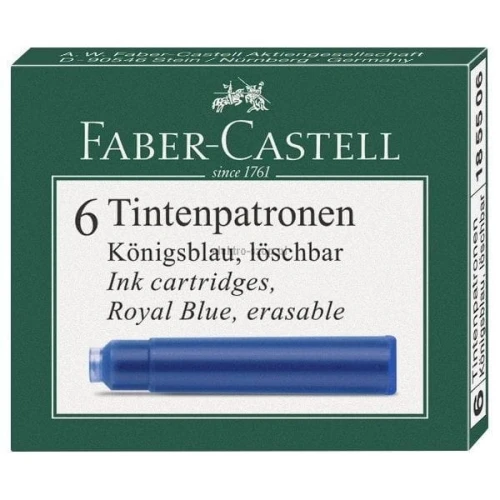 Naboje krótkie Faber Castell niebieski ciemny (185506)