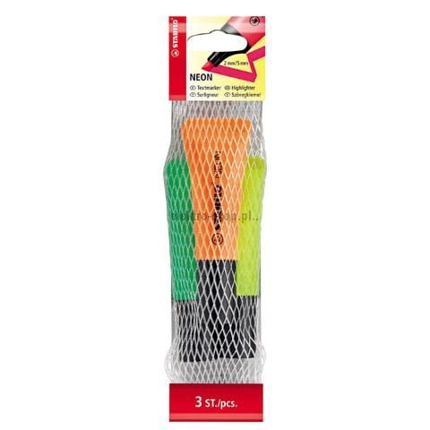 Zakreślacz Stabilo Neon komplet 3 sztuki, mix 2,0-5,0 mm (72/3-2)