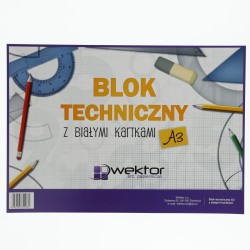 Blok techniczny Indeks A3 biały 160g 10k