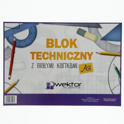 Blok techniczny Indeks A3 biały 160g 10k