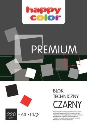 Blok techniczny Happy Color Premium A3 czarny 220g 10k 297 mm x 420 mm (HA 3722 3040-9)