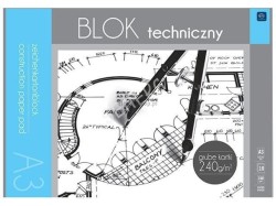 Blok techniczny Interdruk A3 biały 240g 10k 297 mm x 420 mm (BLTA3PRE)