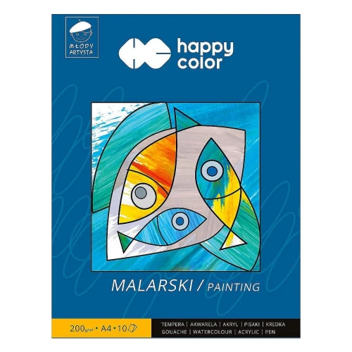 Blok artystyczny Happy Color młody artysta A4 200g 10k 297 mm x 210 mm (HA 3720 2030-M10)