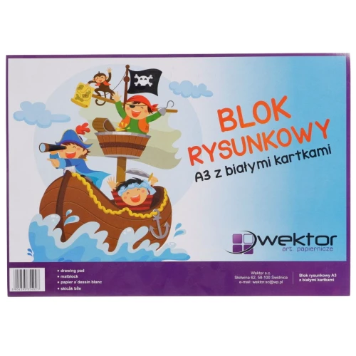 Blok rysunkowy Wektor A3 biały 80g 20k 297 mm x 420 mm