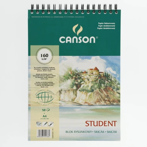 Blok rysunkowy Canson A4 biały 160g 50k (6666-182)