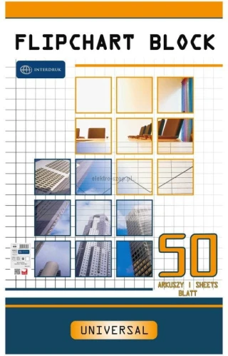 Blok do tablic flipchart Interdruk 50k. 80 g czysty 1000 mm x 640 mm (FLI50)