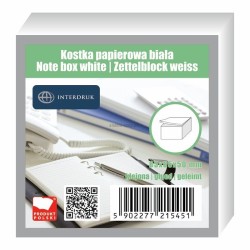 Kostka papierowa Interdruk - biały 85 mm x 85 mm x 50 mm (KOSPAP5)