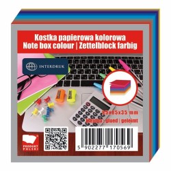 Kostka papierowa Interdruk - mix 85 mm x 85 mm x 35 mm (KOSPAPFK)