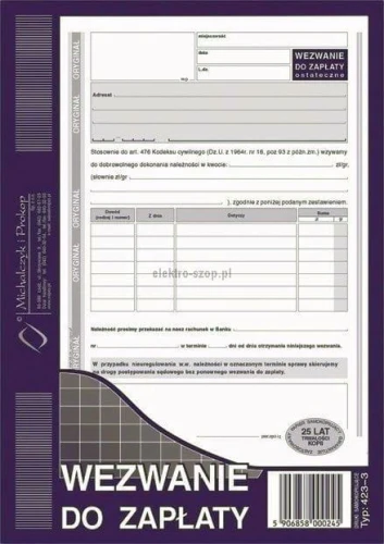Druk samokopiujący Michalczyk i Prokop S o/1k A5 80k. (423-3)