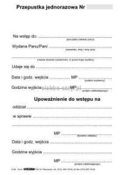 Druk samokopiujący Stolgraf przepustka wstępu jednorazowa A6 100k. (K96)