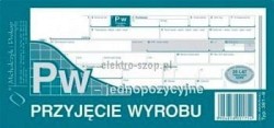 Druk samokopiujący Michalczyk i Prokop przyjęcie wyrobu jednopozycyjne 1/3 A4 80k. (381-8)