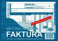 Druk samokopiujący Michalczyk i Prokop Faktura - metoda kasowa wzór pełny dla prowadzących sprzedaż w cenach netto A5 80k. (151-3E)