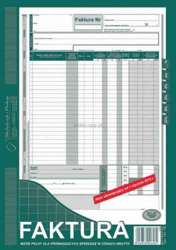 Druk samokopiujący Michalczyk i Prokop Faktura brutto A4 80k. (141-1E)