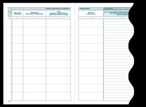 Druk offsetowy Michalczyk i Prokop Rejestr mycia i dezynfekcji komory ładunkowej środka transportu A5 16k. (H-91-3)