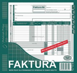 Druk offsetowy Michalczyk i Prokop Faktura VAT brutto 2/3 A4, 80 kartek,o+1kopia 2/3 A4 80k. (142-2E)