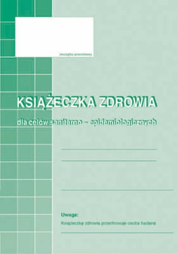 Druk offsetowy Michalczyk i Prokop Książeczka zdrowia dla celów sanitarno-epidemiologicznych A6 8k. (530-5)