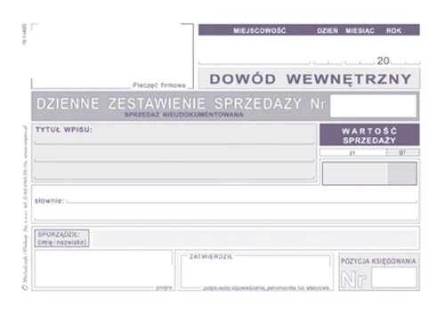 Druk offsetowy Michalczyk i Prokop DZIENNE ZEST SPRZED NIEUD. K15 A6 50k. (K-15)