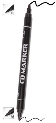Marker do cd Cresco dwustronny, czarny B/M mm (212100)