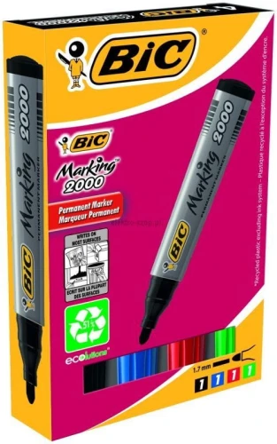 Marker permanentny Bic Marking 2000 komplet 4 szt, mix 1,5 mm okrągła końcówka (8209112)