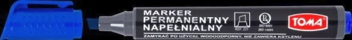 Marker permanentny Toma, niebieski 1,0-5,0 mm ścięta końcówka