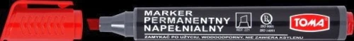 Marker permanentny Toma, czerwony 1,0-5,0 mm ścięta końcówka