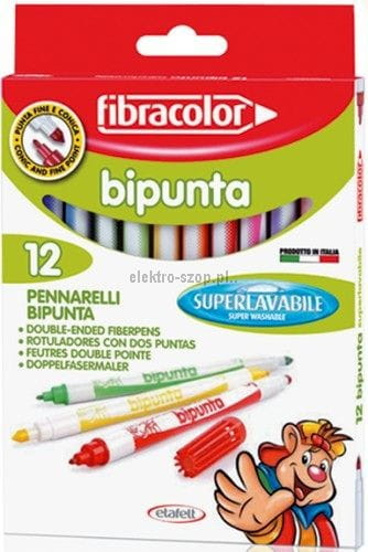 Flamaster Fibracolor dwustronne 12 kol.