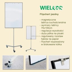 Tablica flipchart Wielkor jezdny 700 mm x 1000 mm