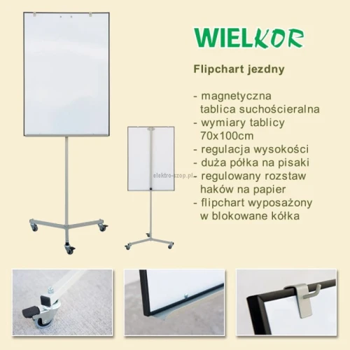 Tablica flipchart Wielkor jezdny 700 mm x 1000 mm