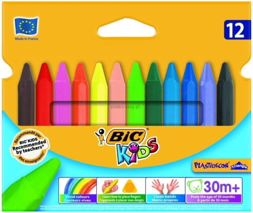 Kredki świecowe Bic Kids Plastidecor 12 kol 12 kol. (829773)