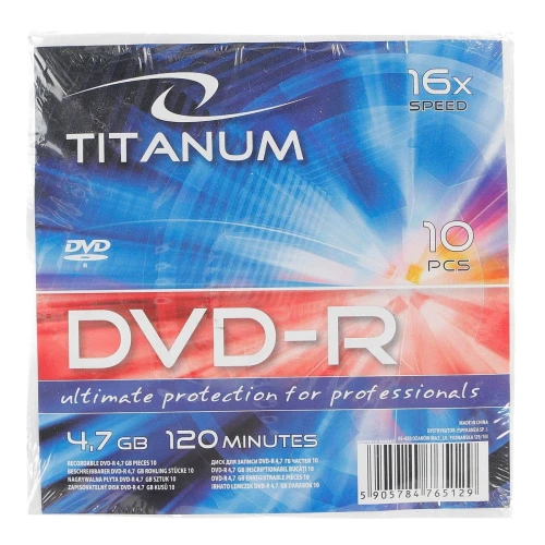 Płyta dvd Titanum Nośnik danych Płyta DVD-R 4,7 GB x16 (x16 - Koperta 10)