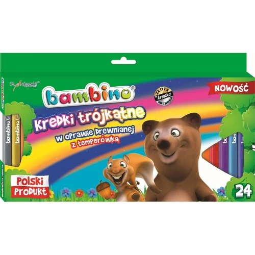Kredki glinkowe St.Majewski BAMBINO kredki 24 kol. (5903235003240)