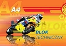 Blok techniczny Kreska A4 biały 240g 10k 210 mm x 297 mm
