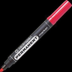 Marker permanentny Centropen, czerwony 2,5 mm okrągła końcówka (8566)