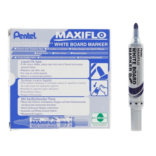 Marker suchościeralny Pentel, niebieski 2,0-2,5 mm okrągła końcówka